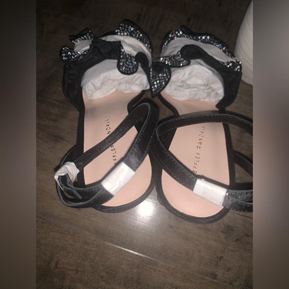 NIB LOEFFLER RANDALL SAVANNAH RHINESTONE RUFFLE HEEL - Picture 7 of 12